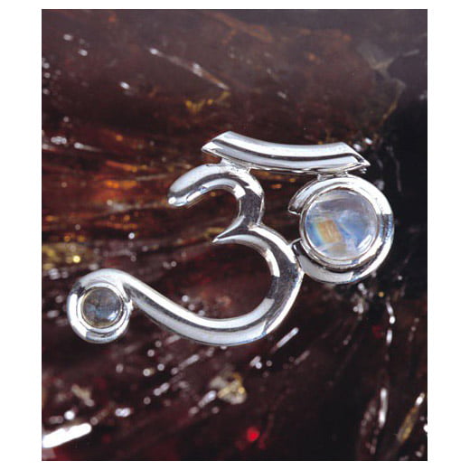 Ohm met maansteen en labradoriet hanger