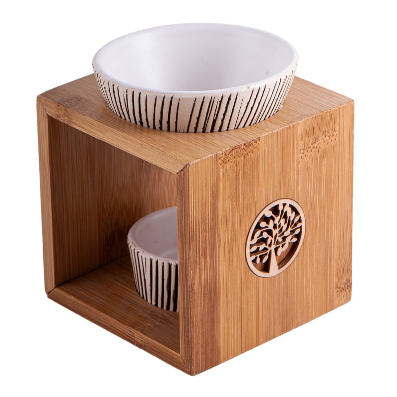 Aromalamp bamboe keramiek levensboom