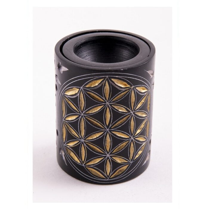 Aromalamp Levensbloem zwart goud