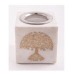 Aromalamp Levensboom met zeef vierkant marmer