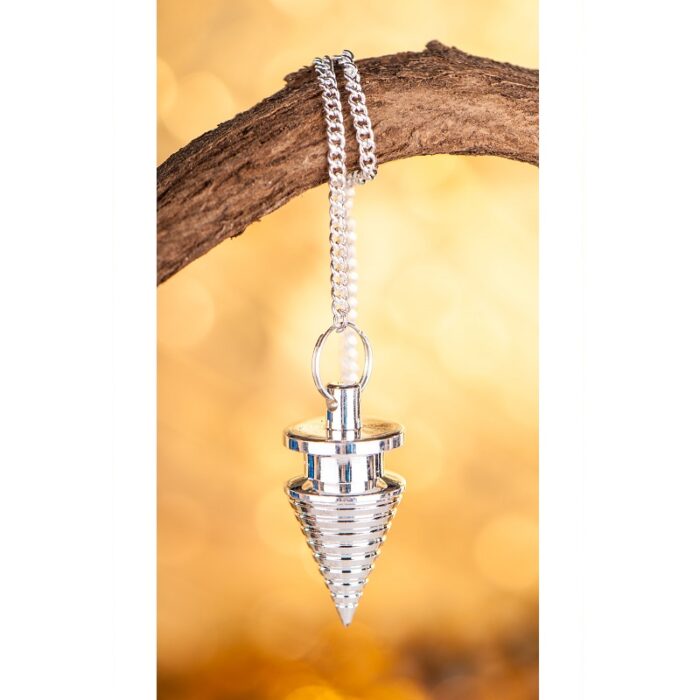 Cannelure pendel messing verzilverd 33 mm Cannelure pendel messing verzilverd 33 mm