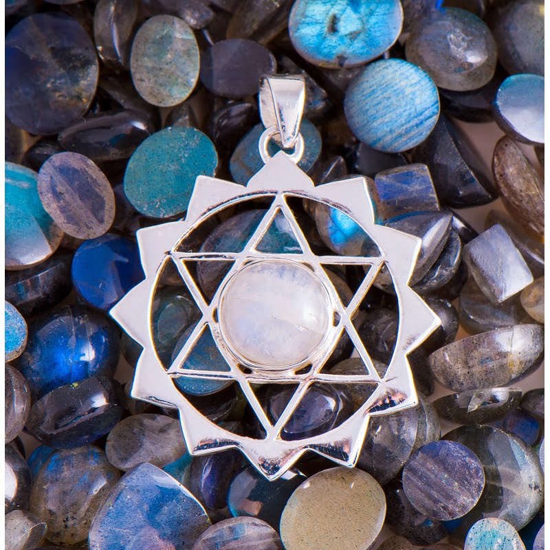 Hanger hexagram met maansteen