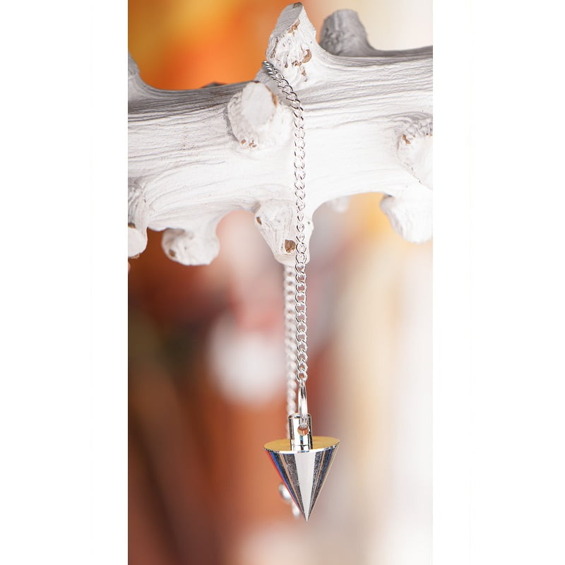 Kegel pendel messing verzilverd 22 mm