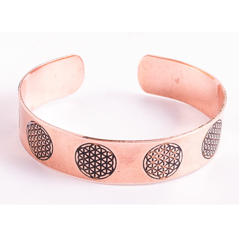 Koperen armband met levensbloem