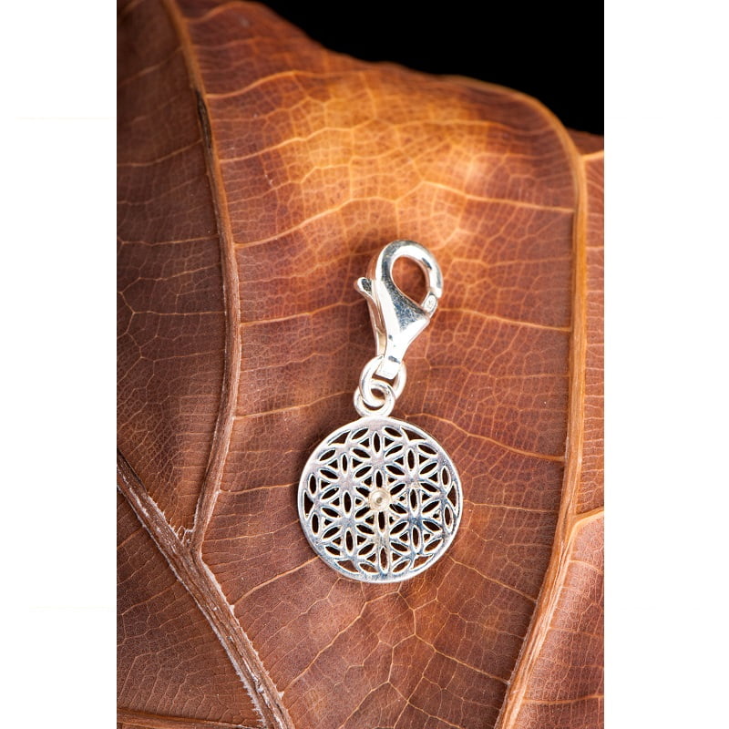 Levensbloem charm zilver