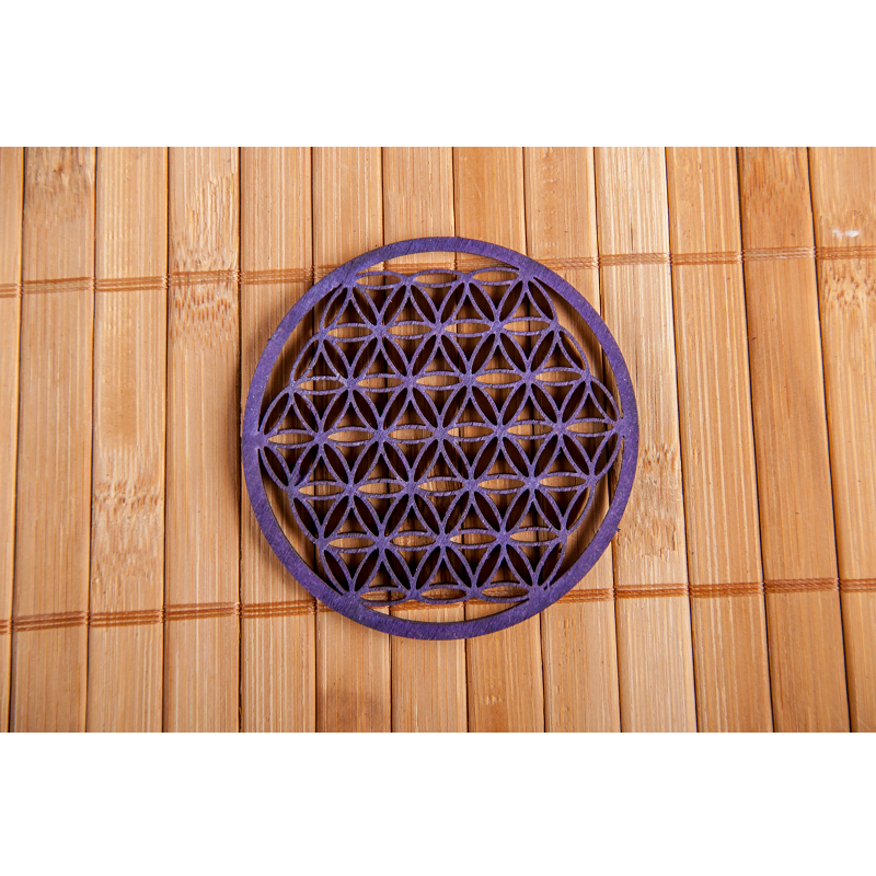 Levensbloem hout 6 cm lila