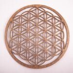 Levensbloem hout donkerbruin 28 cm