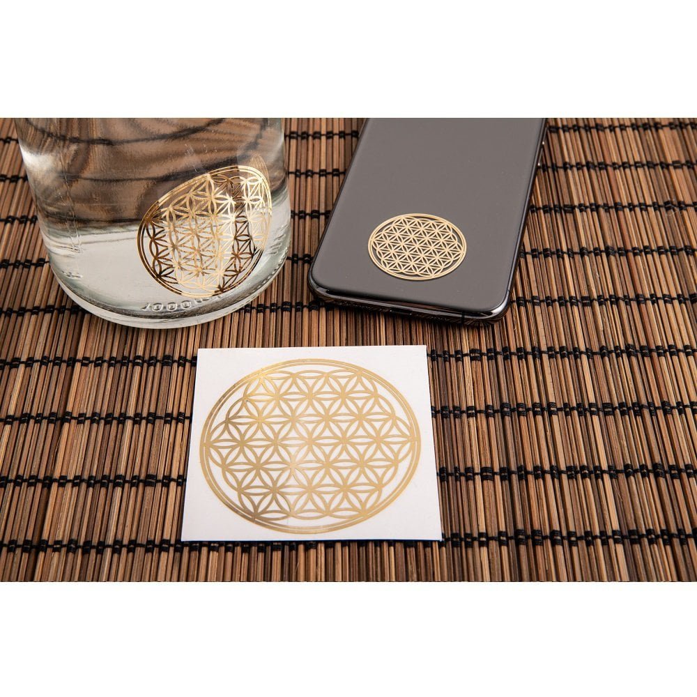 Levensbloem metalen sticker 7 cm