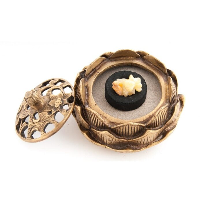 Lotus wierookbrander messing