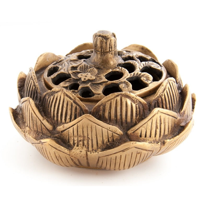 Lotus wierookbrander messing