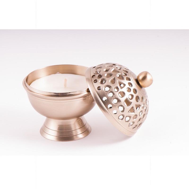 Luna sojakaars in messing wierookbrander