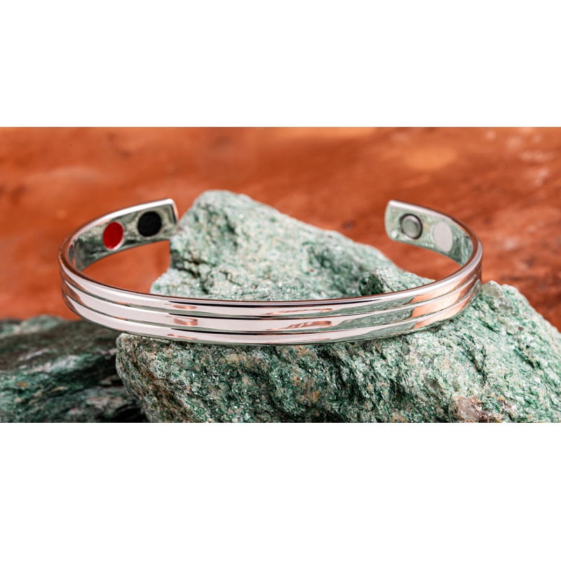 Magneet armband Elegance 4-in-1 koper verzilverd