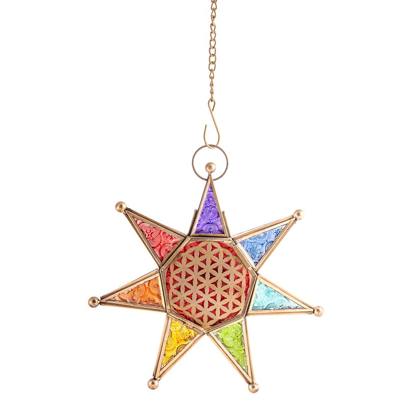 Oriëntaals licht chakra ster met ketting