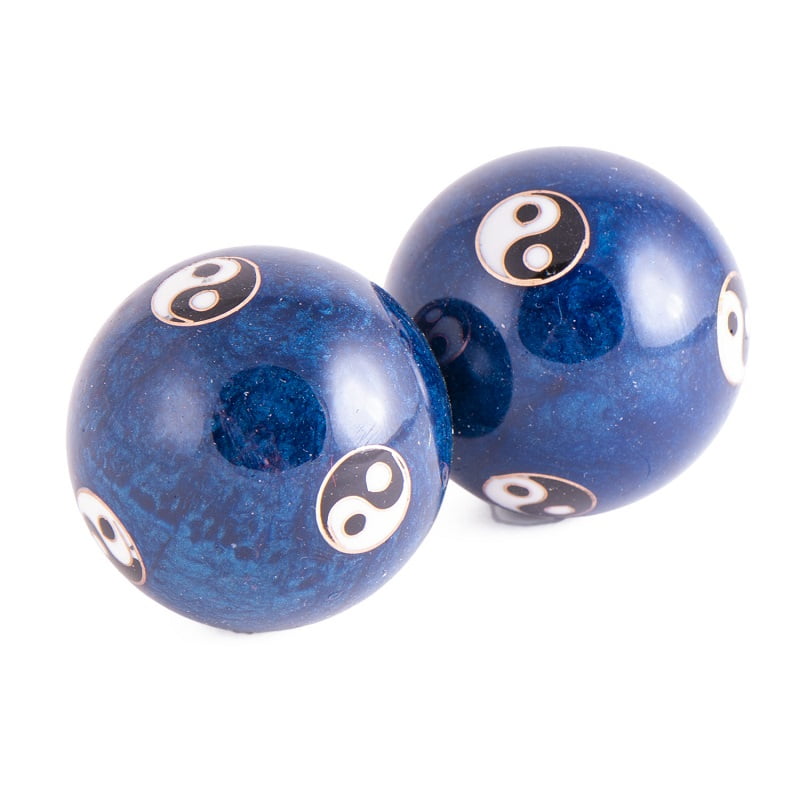 Qi Gong ballen yin yang blauw