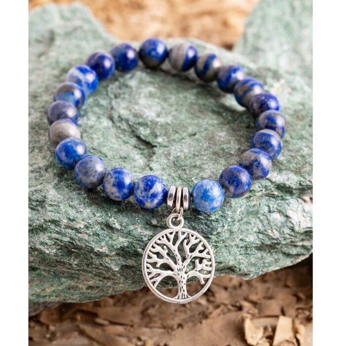 Sodaliet armband met levensboom bedel Sodaliet armband met levensboom bedel