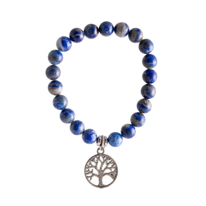 Sodaliet armband met levensboom bedel