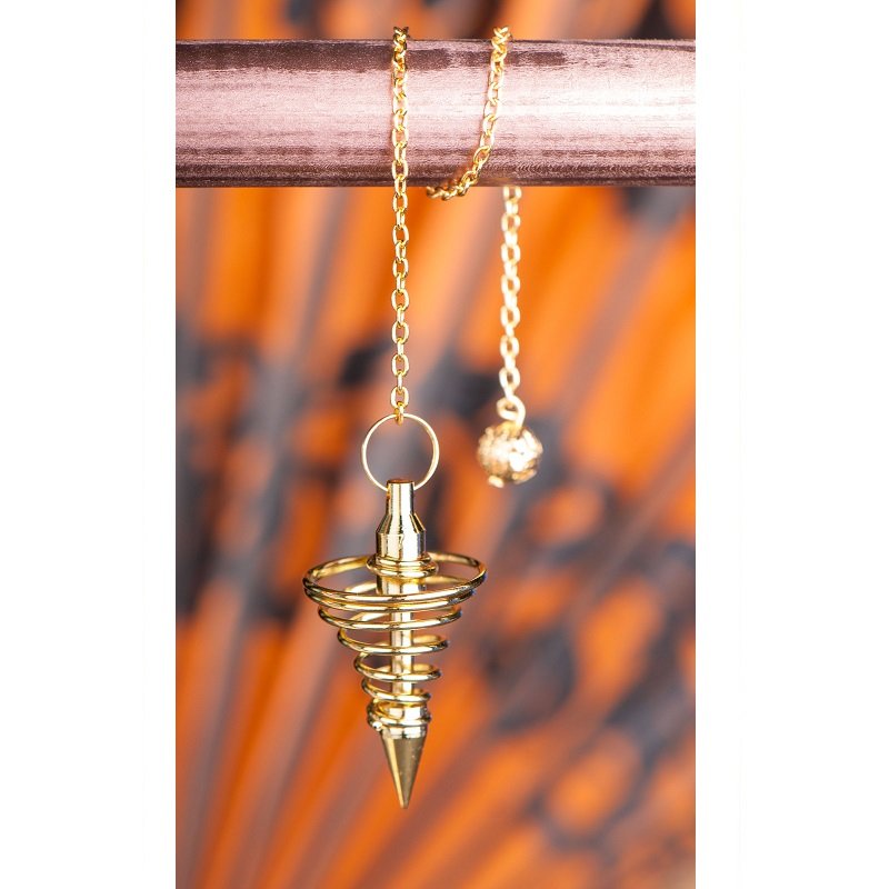 Spiraal pendel messing verguld