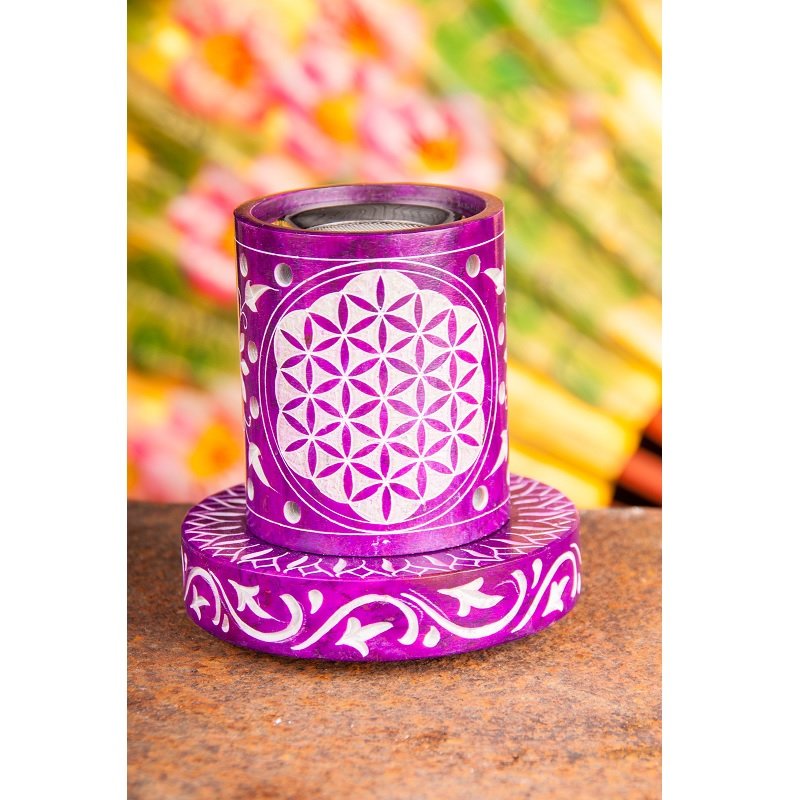 Wierookbrander levensbloem lila speksteen