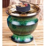 Wierookbrander met netje emaille groen