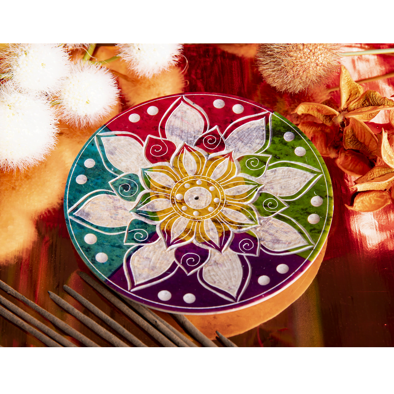 Wierookhouder-speksteen-Mandala