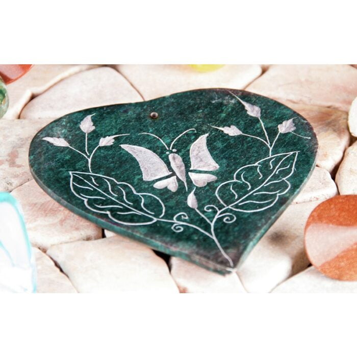 Wierookhouder speksteen hart vlinder