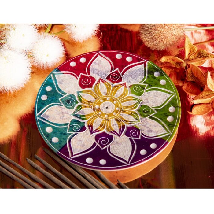 Wierookhouder speksteen kleurrijke Mandala