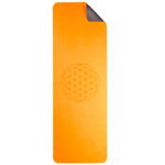 Yoga mat ecofriendly oranje met flower of life