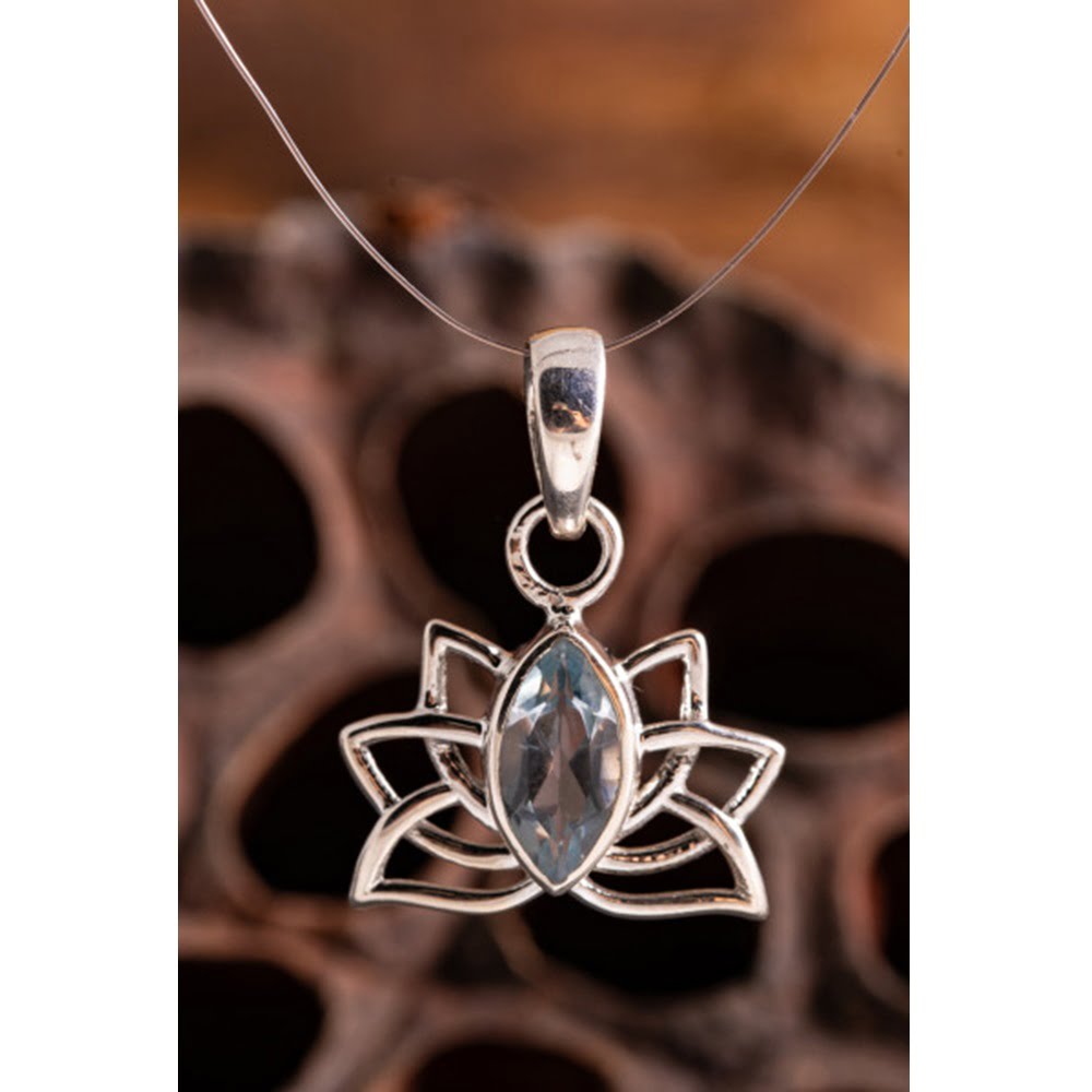 Hanger Lotus met topaas