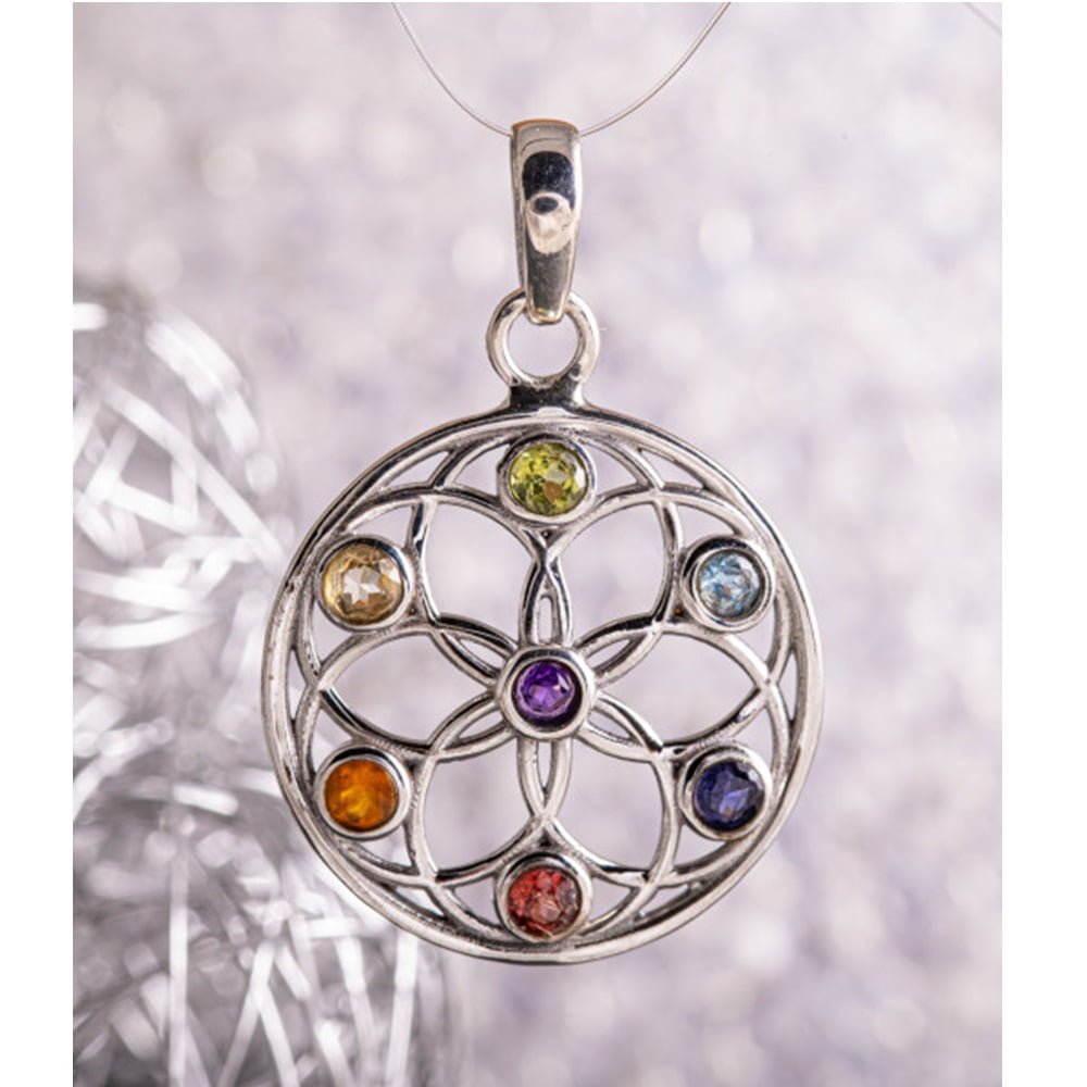 Hanger Seed of Life met chakra stenen
