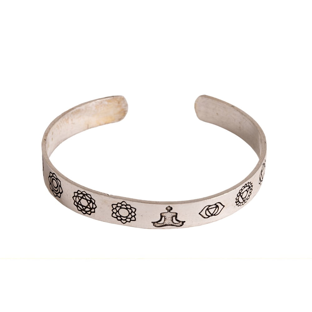 Messing armband met chakra verzilverd