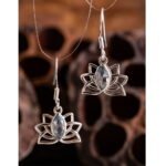 Oorbellen Lotus met topaas