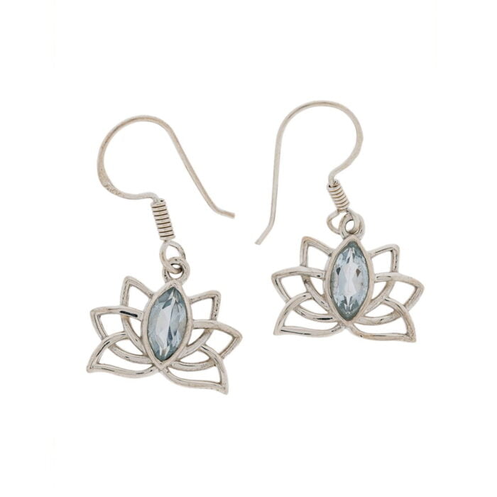 Oorbellen Lotus met topaas