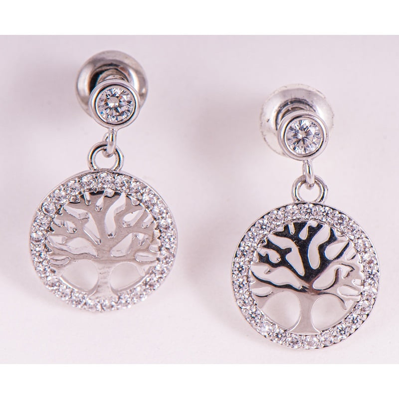 Oorbellen levensboom 1 cm