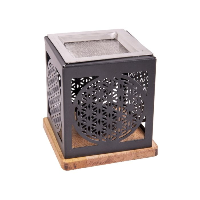 Wierookbrander Levensbloem metaal met zeef