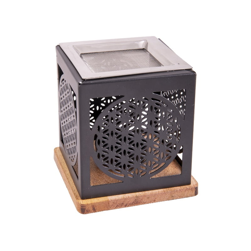 Wierookbrander Levensbloem metaal met zeef