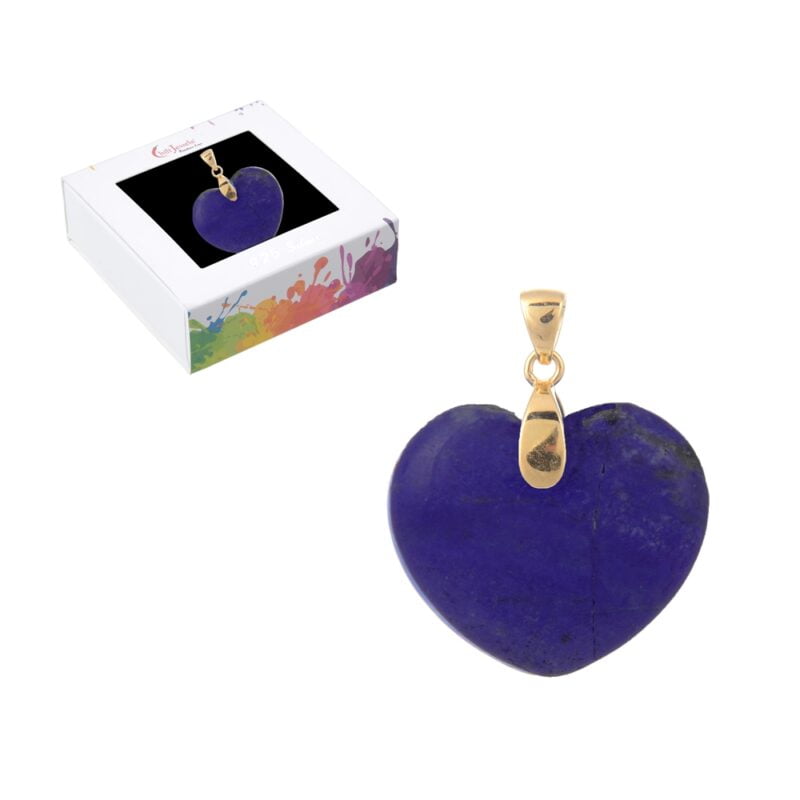 Hanger Lapis Lazuli hart verguld