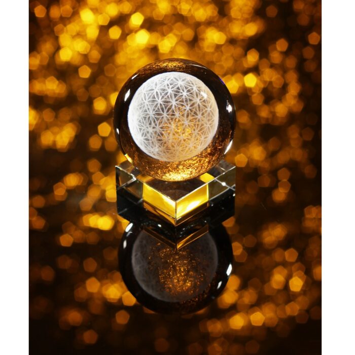 Levensbloem bol kristal groot