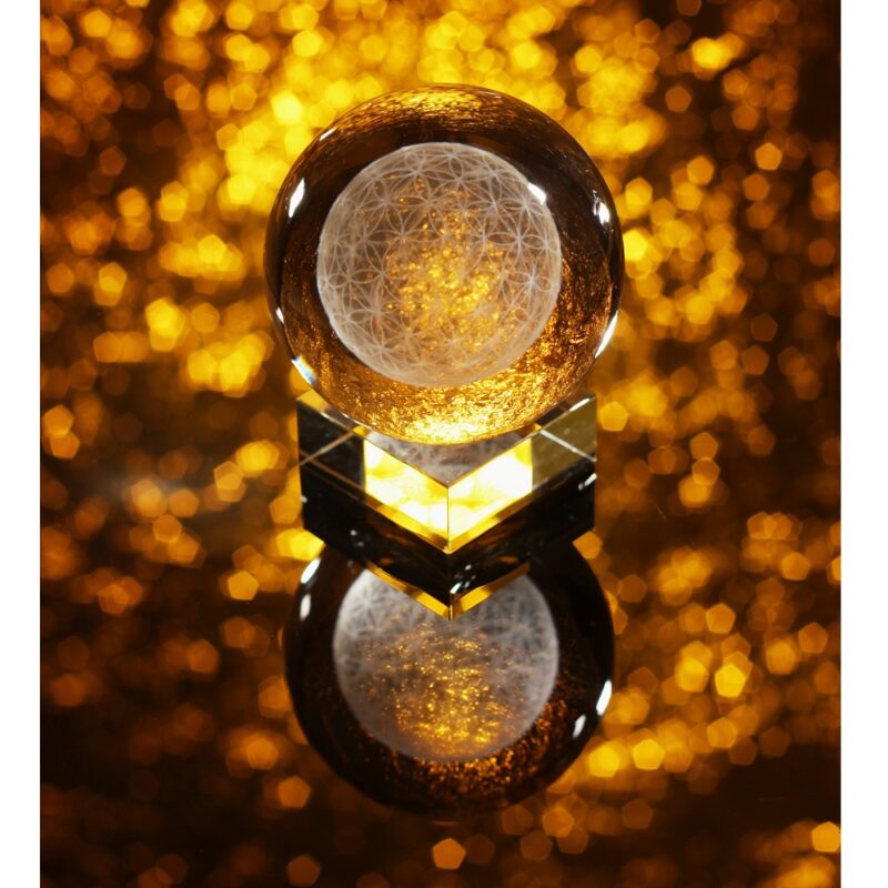 Levensbloem bol kristal klein