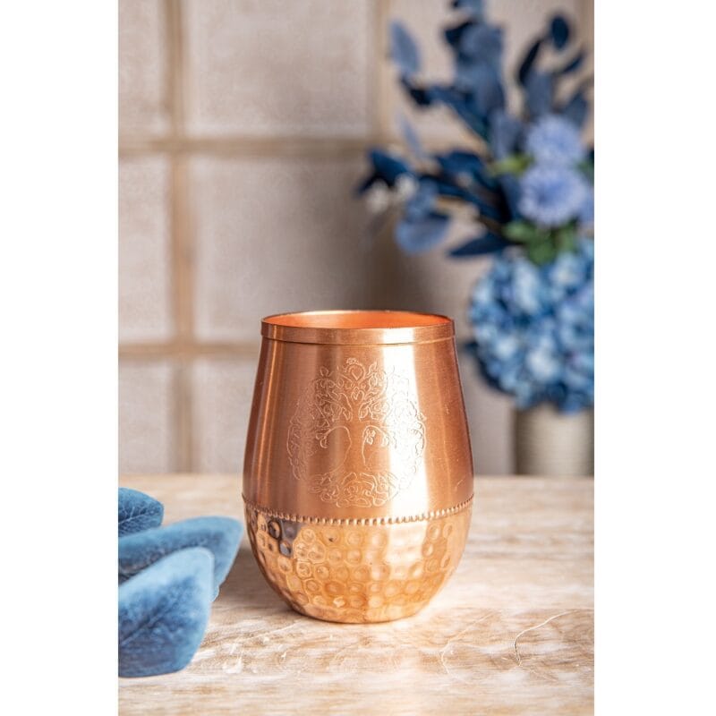 Koperen drinkbeker levensboom