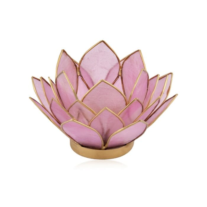 Lotus theelichtje Capiz schelp roze