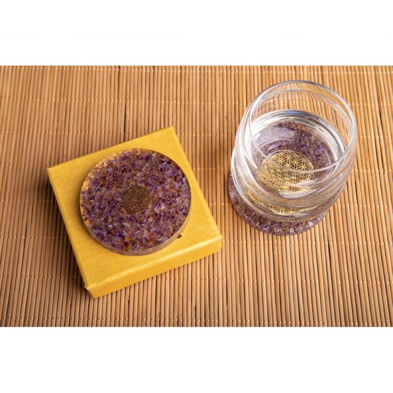 Orgonite onderzetter Amethist
