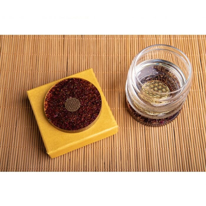 Orgonite onderzetter Granaat