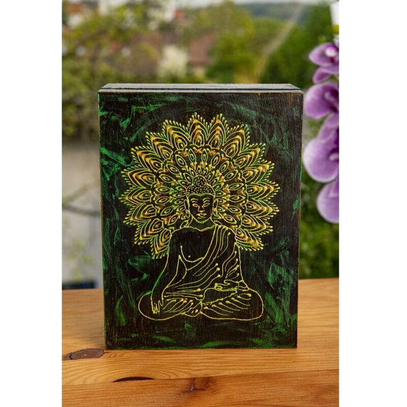 Boeddha houten kist groot