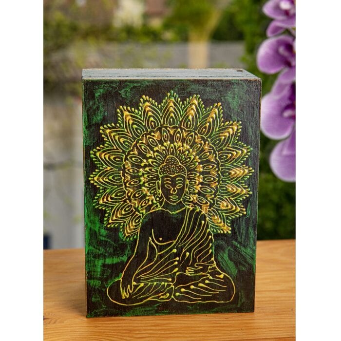 Boeddha houten kist klein