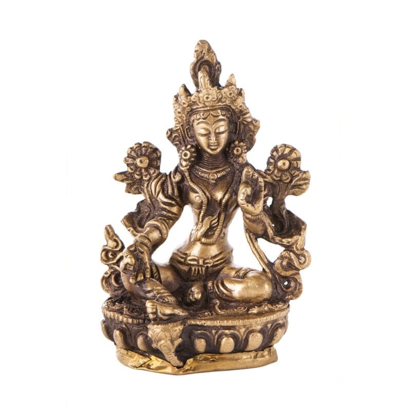 Groene Tara messing 9,5 cm