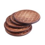 Levensbloem onderzetters Hout2