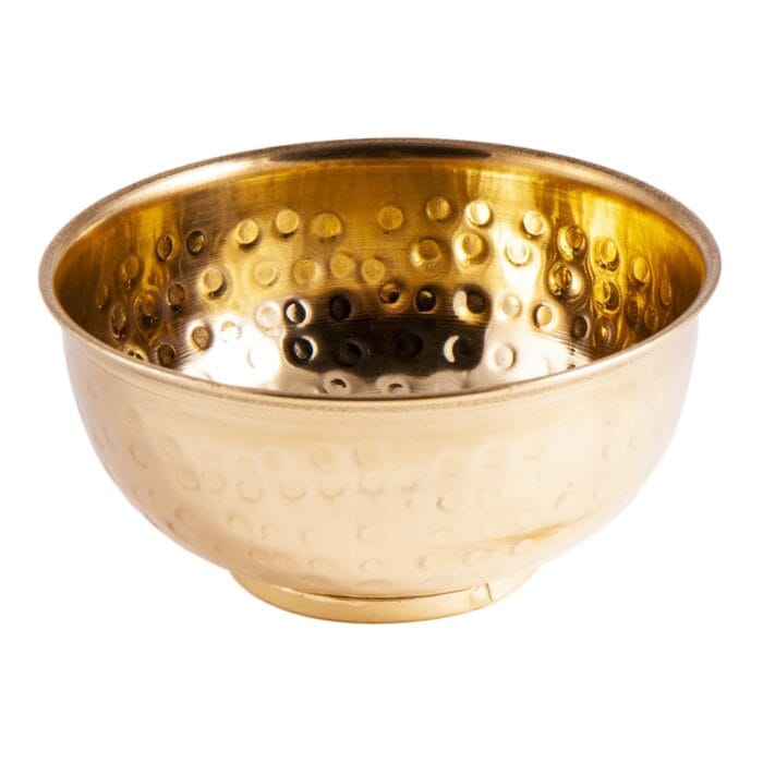 Wierookbrander schaal messing gehamerd