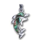 Hanger dubbele Dolfijn met paua schelp