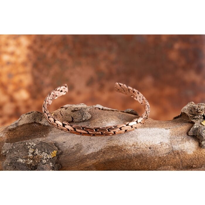 Koperen armband gevlochten 8 mm