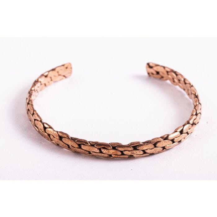 Koperen armband gevlochten 8 mm